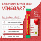 LIAF Apple Cider Vinegar Powder Loaded Tea Packets | Korean Fermented ACV with Mother | Travel Size Instant Dissolving Drink Mix | Sugar Free Energy Boost | Apple Flavor 10 Count