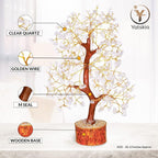 YATSKIA Clear Quartz Crystal Tree for Home Decor, Handmade Gemstone Tree for Positive Energy, Good Luck Birthday Gifts for Women