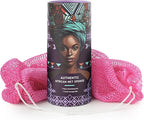 African Net Sponge Authentic - Afro Scrub Exfoliating Net Sponge with Knots - African Bath Sponges for Body Scrubber Exfoliator - Back Scrubber for Shower Bathing Accessories