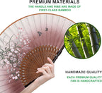 Amajiji 8.27"(21cm) Hand Held Bamboo Silk Folding Fan Hand Fan,Chinese/Japanese Charming Elegant Vintage Retro Style,Women Ladys Girls Best Gifts (Brown Grassflower)