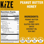 KiZE Energy Bars - Gluten Free, Dairy Free, Non-GMO, & High Protein Meal Replacement Energy Bars, Meal Bar, Clean & Simple Food Ingredients - Peanut Butter Honey, 7g High Protein Snacks, (20 Count)
