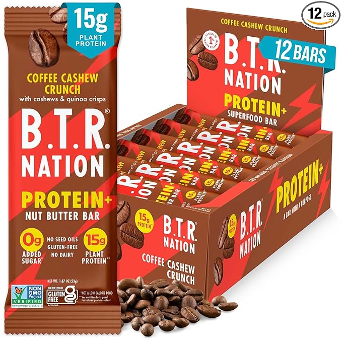 B.T.R. Nation Vegan Keto Plant Based Protein & Fiber Bars - High Protein (Sampler Pack) | (9 Pack) | Low Carb & GF, Free of Sugar Alcohols, Dairy, Soy and Boosted with Powerful Superfoods!