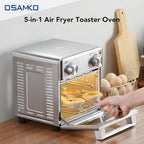 8.5 QT 5-in-1 Toaster Oven Air Fryer Combo, Stainless Steel, Fast Preheat, Ideal for Small Spaces, Travel & Family, Healthy Cooking Included