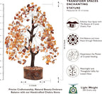 FASHIONZAADI Crystal Tree of Life Home and Office Feng Shui Decor, Carnelian Healing Crystal Handmade Bonsai Tree for Positive Energy, Good Luck, Money, Christmas Decor, Birthday Gifts for Women, Mom