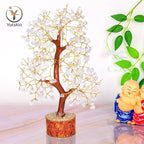 YATSKIA Clear Quartz Crystal Tree for Home Decor, Handmade Gemstone Tree for Positive Energy, Good Luck Birthday Gifts for Women