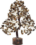 FASHIONZAADI Tiger Eye Crystal Tree, Reiki Gifts - Gemstone Tree - Spiritual Crystal Chakra Decor - Gifts for Women