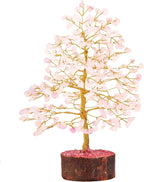 FASHIONZAADI Crystal Tree of Life with Rose Quartz - Pink Gemstone Bonsai for Positive Vibes - Feng Shui Money Tree for Meditation, Healing & Home Decoration