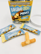 Baklava Sticks Minis, Vanilla Cream Crispy Phyllo Dough, 15.6 oz (40 Pieces) (FULL JAR 40 minis, Vanilla)