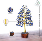FASHIONZAADI Lapis Lazuli Crystal Tree - Blue Crystal Spiritual Gifts - Meditation Decor - Good Luck Fortune Tree - Feng Shui - Natural Gemstone - Prosperity Stones