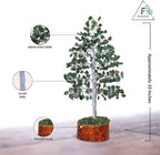 FASHIONZAADI Gemstone Money Tree Reiki Healing Chakra Balancing Handmade Bonsai Trees Spiritual Gift Aura Cleansing Good Luck Home Decor (Green Aventurine Silver Wire)