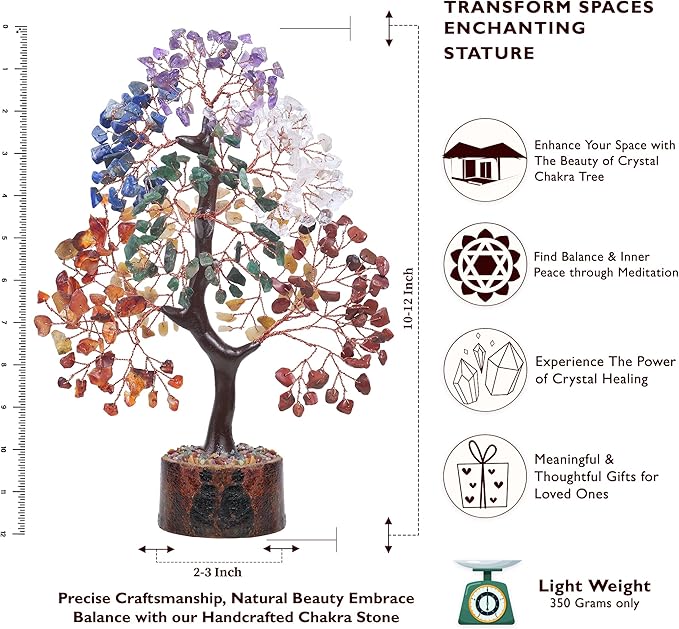7 chakra tree of life crystal tree, home decor living room decor aesthetic office decor , birthday gifts for women , birthday gifts for mom , retirement gift for woman , crystals and healing stones