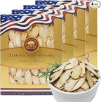 1LB American Ginseng Slices from Wisconsin,American Wisconsin Ginseng Slices Root for Tea, Energy for Men Women Mental Health Boosts Immunity, 花旗參/西洋參, Long Strip 4OZ/ 4Boxes,