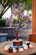 Amethyst Crystal Tree of Life-Birthday Gifts for Women-Spritual Gemstone Chakra Tree-for Positive Energy-Handcrafted Fengshui Tree-for Home & Office Decor-Purple Healing Crystal Quartz Tree-10" Size