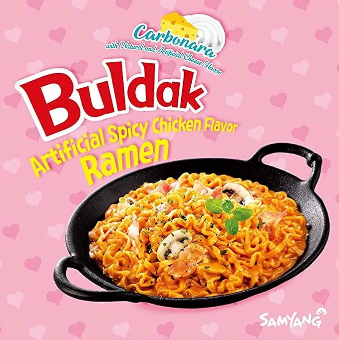 Samyang Buldak Hot Spicy Chicken Ramen Noodle Korean Stir-Fried Ramen (40 Pack - Carbonara)