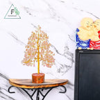 FASHIONZAADI Crystal Tree of Life with Rose Quartz - Pink Gemstone Bonsai for Positive Vibes - Feng Shui Money Tree for Meditation, Healing & Home Decoration