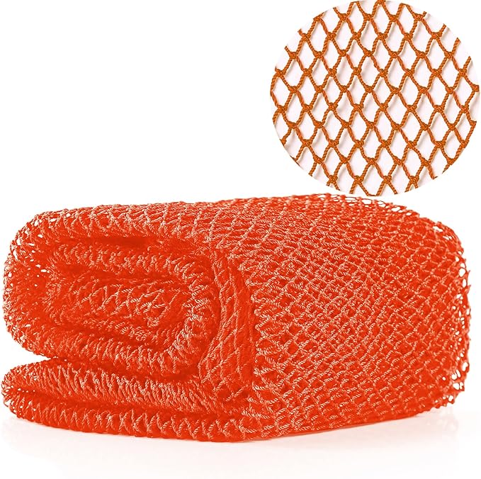 African Net Long Bath Net Sponge,JASSINS Bathing Body Exfoliating Shower Body Back Scrubber Skin Smoother,Stretch Length to 66 INCH(Orange)