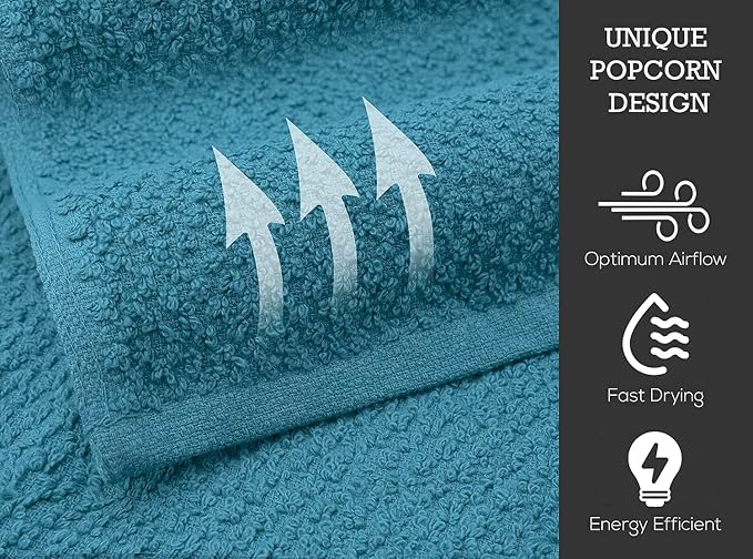 16 Pack Cotton Washcloths for Body and Face, 12x12 Inches, Multipurpose and Lightweight Wash Clothes for Face. Highly Absorbent - Travel and Bath Towel (Multi-Color)