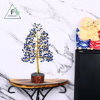 FASHIONZAADI Lapis Lazuli Crystal Tree - Blue Crystal Spiritual Gifts - Meditation Decor - Good Luck Fortune Tree - Feng Shui - Natural Gemstone - Prosperity Stones