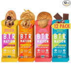 B.T.R. Nation Superfood Keto Protein Bar - Plant Based Vegan Protein | (12 Pack) Variety Pack | Low Carb Food, Low Calorie, Gluten Free, No Sugar Alcohols, Boosted with Superfoods
