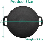 Korean BBQ Grill, Nonstick Round Griddle Pan with Bag, 12 Inch 6 Layer Coating BBQ Griddle, Cast Iron Griddles for Stove Top, Induction, Outdoor Camping, Tawa Roti Pan