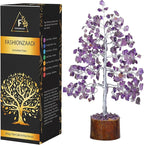 FASHIONZAADI Amethyst Crystals Tree of Life - Stones and Crystals - Bonsai Tree - Good Luck Gifts for Women - Meditation Accessories - Chakra Stones Decor