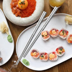 5 Pairs Dragon Chopsticks Set Premium Stainless Steel 316 Kitchen Dinning Utensils Silver Reusable Metal Chop Sticks Tableware Gift Set 9.26 Inches
