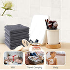 Makeup Remover Cloth 12 x 12 Inch, Reusable Makeup Remover Towels for Washing Face, 6 Pack Washable Microfiber Face Cloth Fast Drying Washcloth, Grey