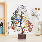 YATSKIA Chakra Crystal Tree - Handmade Healing Crystal Trees with 7 Chakra Stones - Decorative Tree of Life for Meditation, Feng Shui, and Home Decor - Unique Birthday Gifts for Women