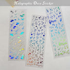 24 Sheets Holographic Kpop Deco Stickers Korean Stickers for Photocards Self Adhesive Clear Glitter Star Moon Butterfly Bubbles Decals for Album Scrapbook Journal Planner for DIY Decoration