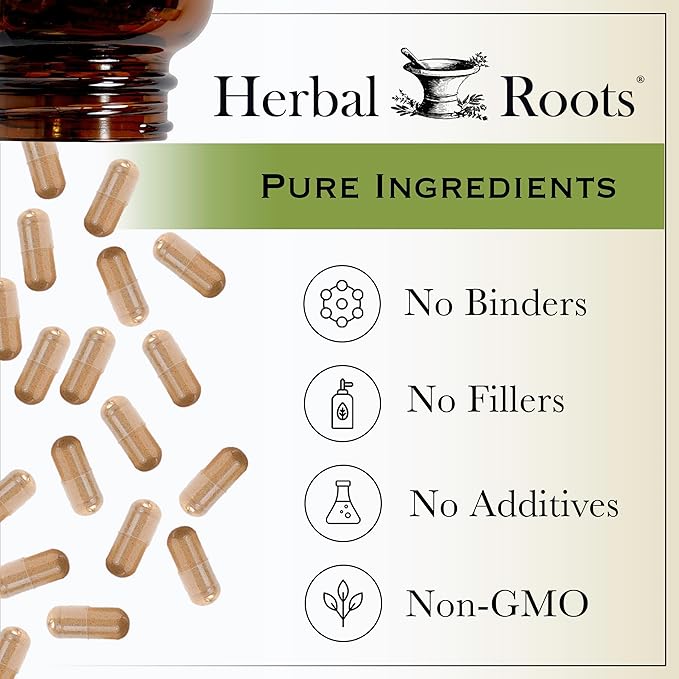 Herbal Roots Mood Duo, Organic St. John's Wort and Ashwagandha Supplement, Natural Mood Support, Non-GMO