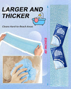 3D Wave Weave Japanese Exfoliating Washcloth, Long Exfoliating Back Scrubber for Shower, Hygienic Body Scrub Towel, Korean Style, Aqua (Normal)