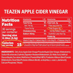 TEAZEN Apple Cider Vinegar Drink Powder Stick – On-the-Go Wellness with 1500mg ACV, Sugar-Free, Postbiotics, 30 Sticks | Supports Digestion & Metabolism