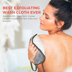 ZOMCHI 3 Pack Exfoliating Washcloth, Premium Facial and Body Wash Cloths with Softness and Scrubbing Two Sides, Bath Cloths for Women and Men (Smoke)