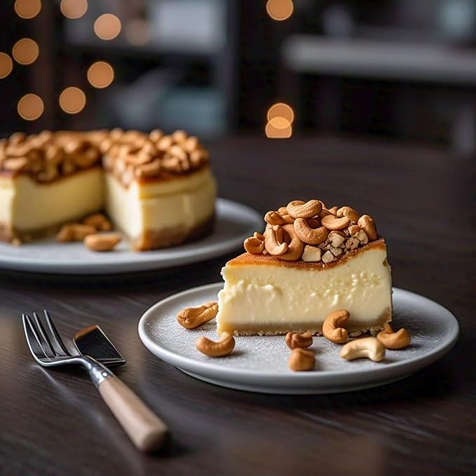 Andy Anand Caramel Cashew Cheesecake 9" | Freshly Baked, All-Natural | Made with Real California Cream Cheese, No Chemicals or Preservatives | Amazingly Delicious & Decadent (2 lbs)