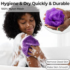 African Net Sponge Authentic - Real African Exfoliating Body Scrubber Sponge with Knots - Shower Washcloths for Exfoliator - Body Care Bathing Accessories