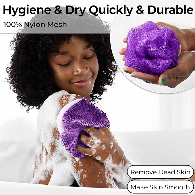 African Net Sponge Authentic - Real African Exfoliating Body Scrubber Sponge with Knots - Shower Washcloths for Exfoliator - Body Care Bathing Accessories