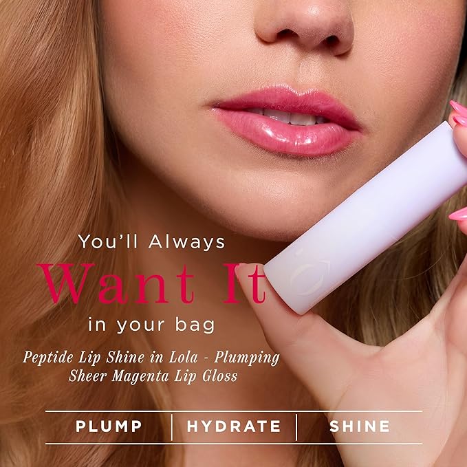 Côte Beauty's Peptide Lip Shine in Lola, Ultra Hydrating & Long-Lasting Coral Plumping Lip Gloss for Women with Hyaluronic Acid, Shea Butter & Jojoba Oil, Vegan & Cruelty-Free, 0.12 Fl Oz