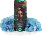 African Net Sponge Authentic - Afro Scrub Exfoliating Net Sponge with Knots - African Bath Sponges for Body Scrubber Exfoliator - Back Scrubber for Shower Bathing Accessories