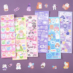 60 Sheets Heart Kpop Stickers for Photocards Kawaii Rabbit Bear Korean Deco Stickers Self Adhesive Card Valentines Stickers for Scrapbooking Arts Craft Gift Teens