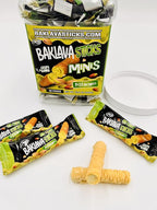 Baklava Sticks Minis, Pistachio Cream Crispy Phyllo Dough, 15.6 oz (40 Pieces) (FULL JAR 40 minis, Pistachio)