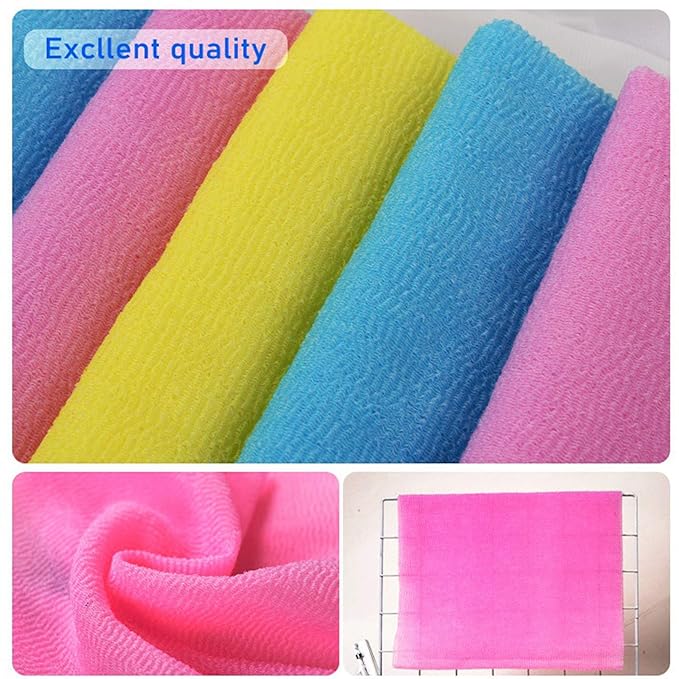 ARCH&M Japanese Beauty Skin Cloth (3 Pack) | Exfoliating Towel & Korean Body Scrubber for a Spa-Like Experience at Home (Navy-Blue x 3)