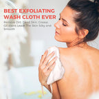 ZOMCHI Exfoliating Washcloth for Face and Body, Dual Function Wash Cloth with Soft and Rough Sides, Exfoliating Scrub Bath Towels, Washcloth with Loop (White, 3 Pack)