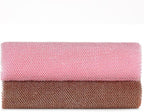 African Exfoliating Net,JASSINS African Sponge Net,Body Exfoliating Long Net Shower Body Scrubber Back Scrubber Skin Smoother (Coffee + Pink)