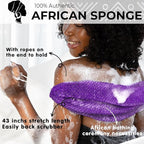 African Net Sponge Authentic - Real African Exfoliating Body Scrubber Sponge with Knots - Shower Washcloths for Exfoliator - Body Care Bathing Accessories
