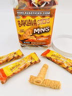 Baklava Sticks Minis, Peanut Butter Cream Crispy Phyllo Dough, 15.6 oz (40 Pieces) (FULL JAR 40 minis, Peanut Butter)