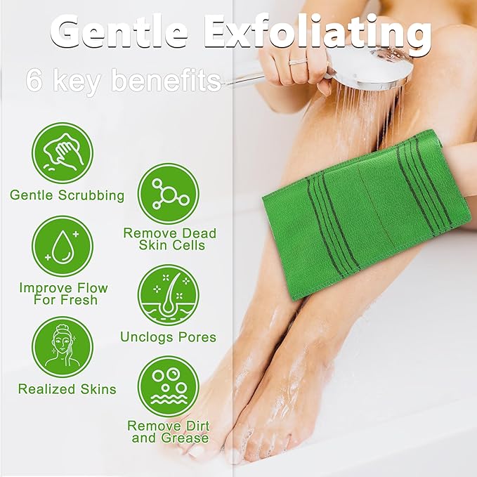 15 Pcs Korean Exfoliating Mitt, 9*5.5 in Gentle Exfoliating Korean Scrub Mitt, Large Korean Washcloth Exfoliating, Colorful Korean Body Scrubber for Cleaning Skin, Reducing Dirt and Grease (5 Colors)