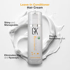 GK HAIR Vegan leave in conditioner for curly hair (4.4 Fl Oz/130ml) Conditioning Hydrating Smoothing Moisturizing & Frizz Control For Dry Damaged Hair Taming before Swimming or Exercise