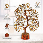 YATSKIA Tiger Eye Crystal Tree - Tree of Life - Tiger Eye Stone - Reiki Gifts - Gemstone Tree - Spiritual Decor - Crystal Decor - Chakra Decor - Metaphysical Gifts - Chakra Stones - Home Office Decor