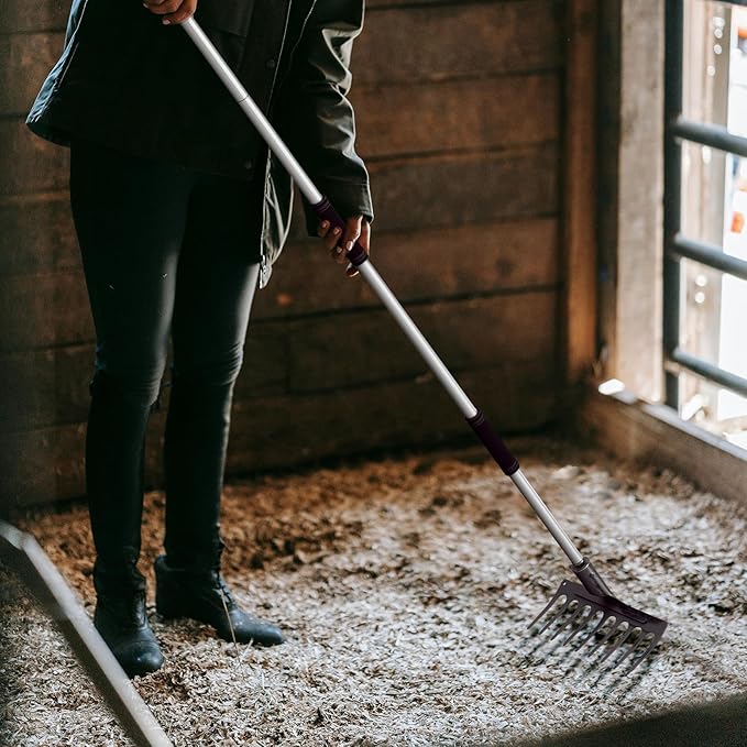5.5FT Garden Rakes with Anti-Slip Grip Handles for Various Gardening Tasks