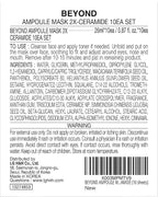 BEYOND Intensive Ampoule Mask 2X Ceramide for Hydrating and Moisturizing Care for Dry and Sensitive Skin - Hypoallergenic Facial Sheet Masks for Intensive Skin Hydration (25ml/0.85fl oz* 10 sheets)